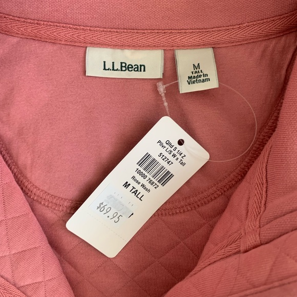 NWT L.L Bean Women’s Quilted Quarter Zip Sweatshirt MT - Picture 6 of 10